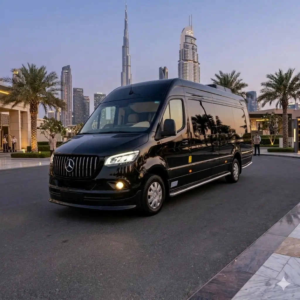 Mercedes Sprinter Luxury Van chauffeur Dubai